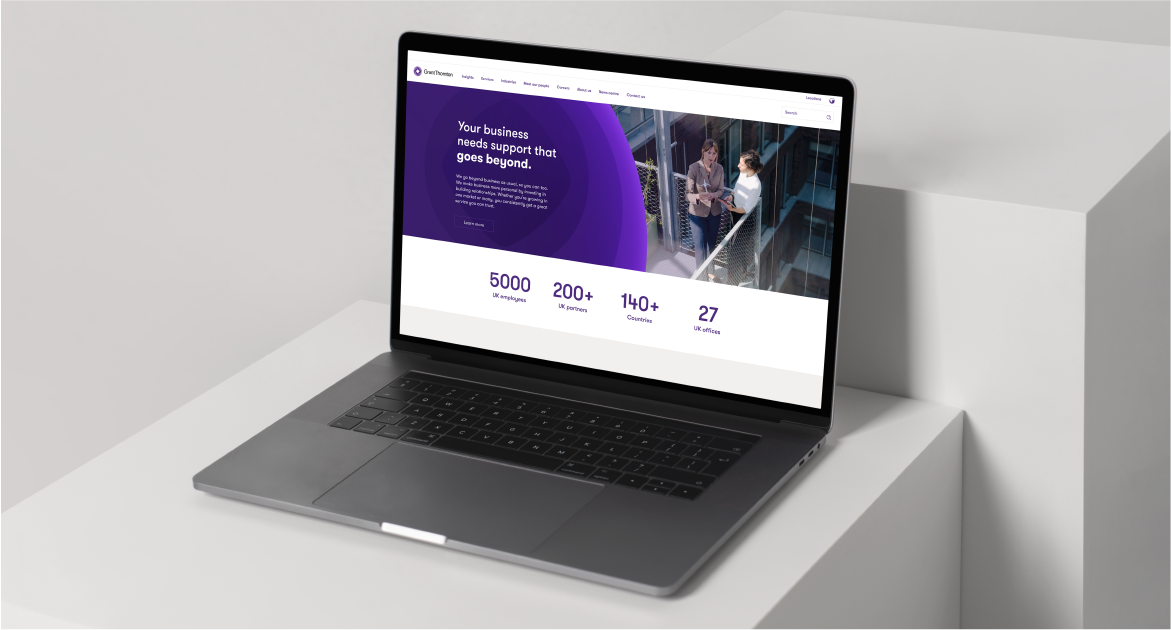 Grant Thornton website view on laptop screen