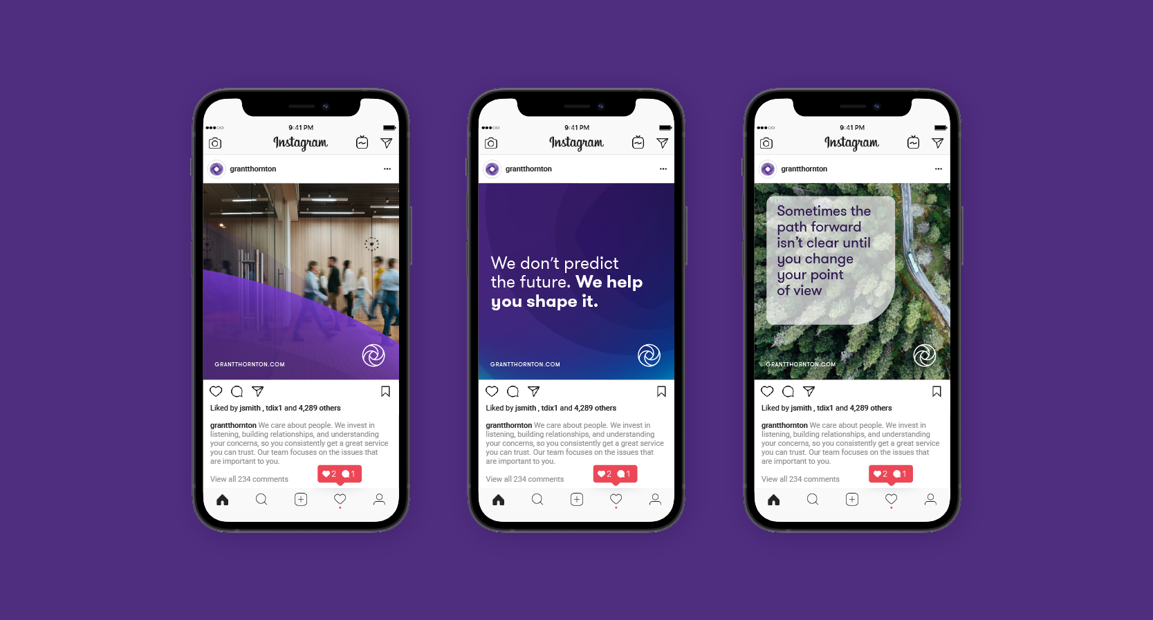 Grant Thornton Instagram posts