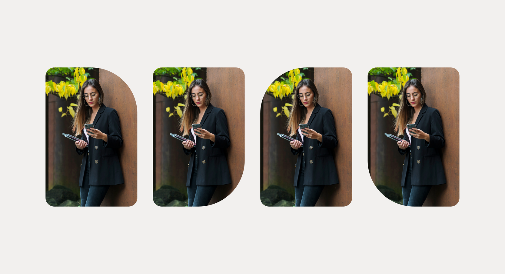 Woman looking into phone