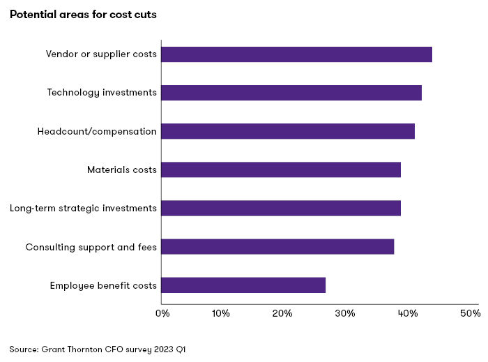 Potential areas for cost cuts